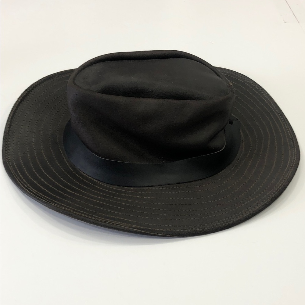 🤠Brown Genuine Leather Trilby / Fedora / Rancher Hat – Size M - Picture 5 of 16